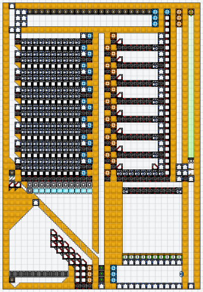 A large yet compact sand processing plant community layout render