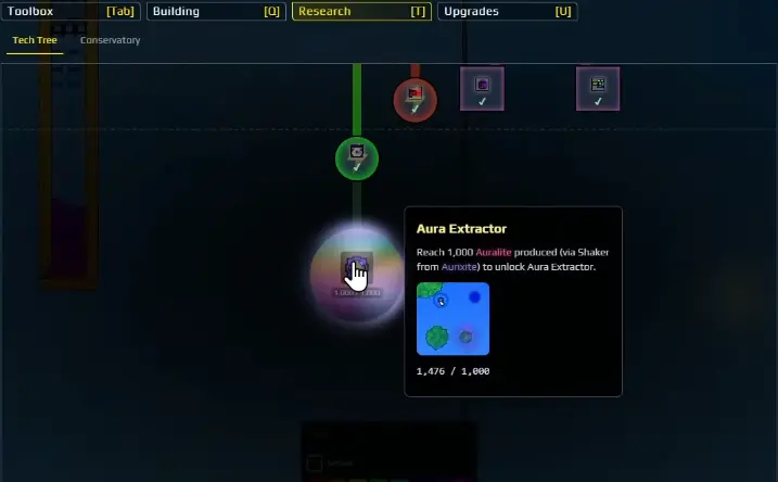 Auralite requirement for Aura Extractor
