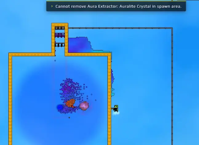 Auralite crystal growth around the Aura Extractor