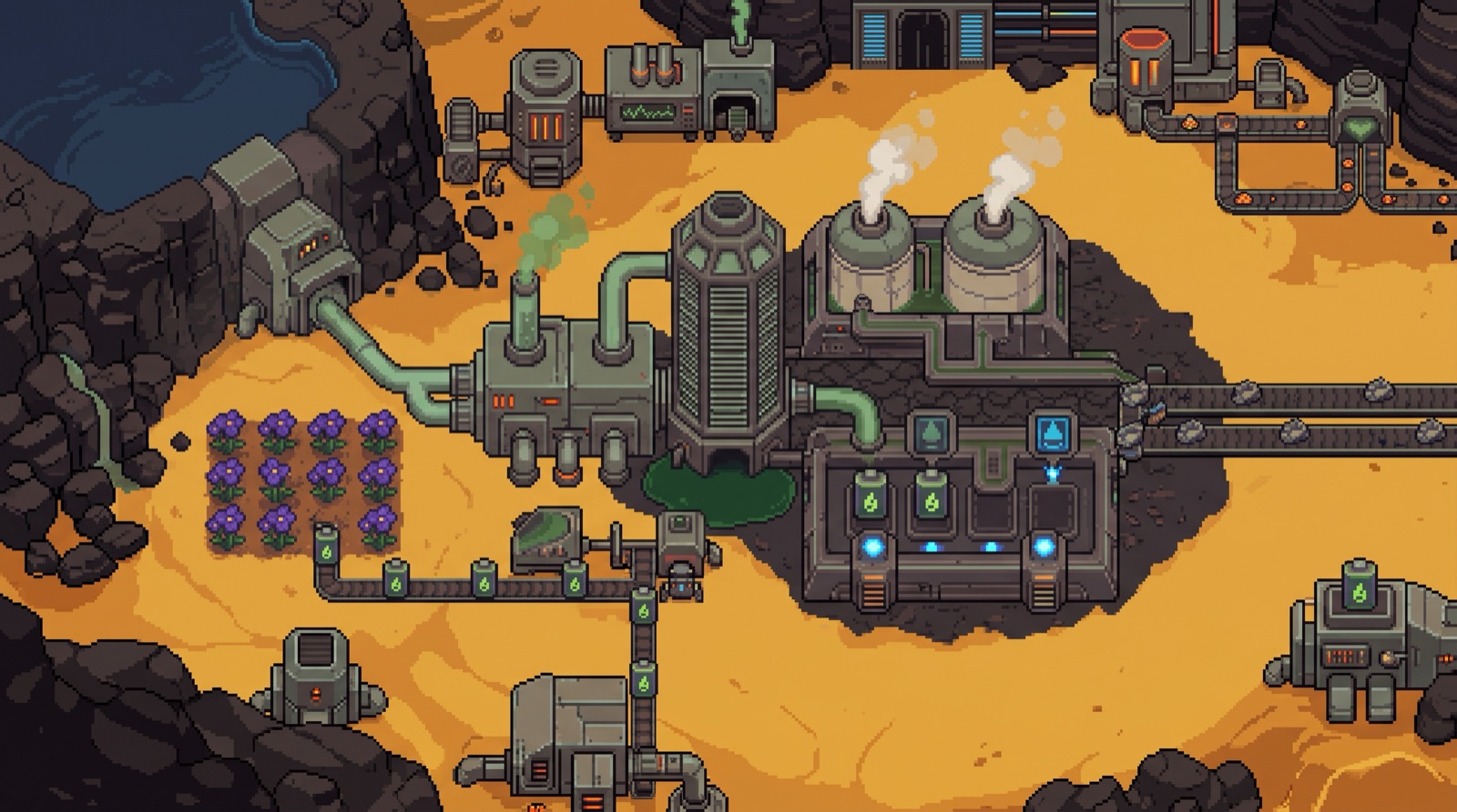 AI-generated decorative early factory scene