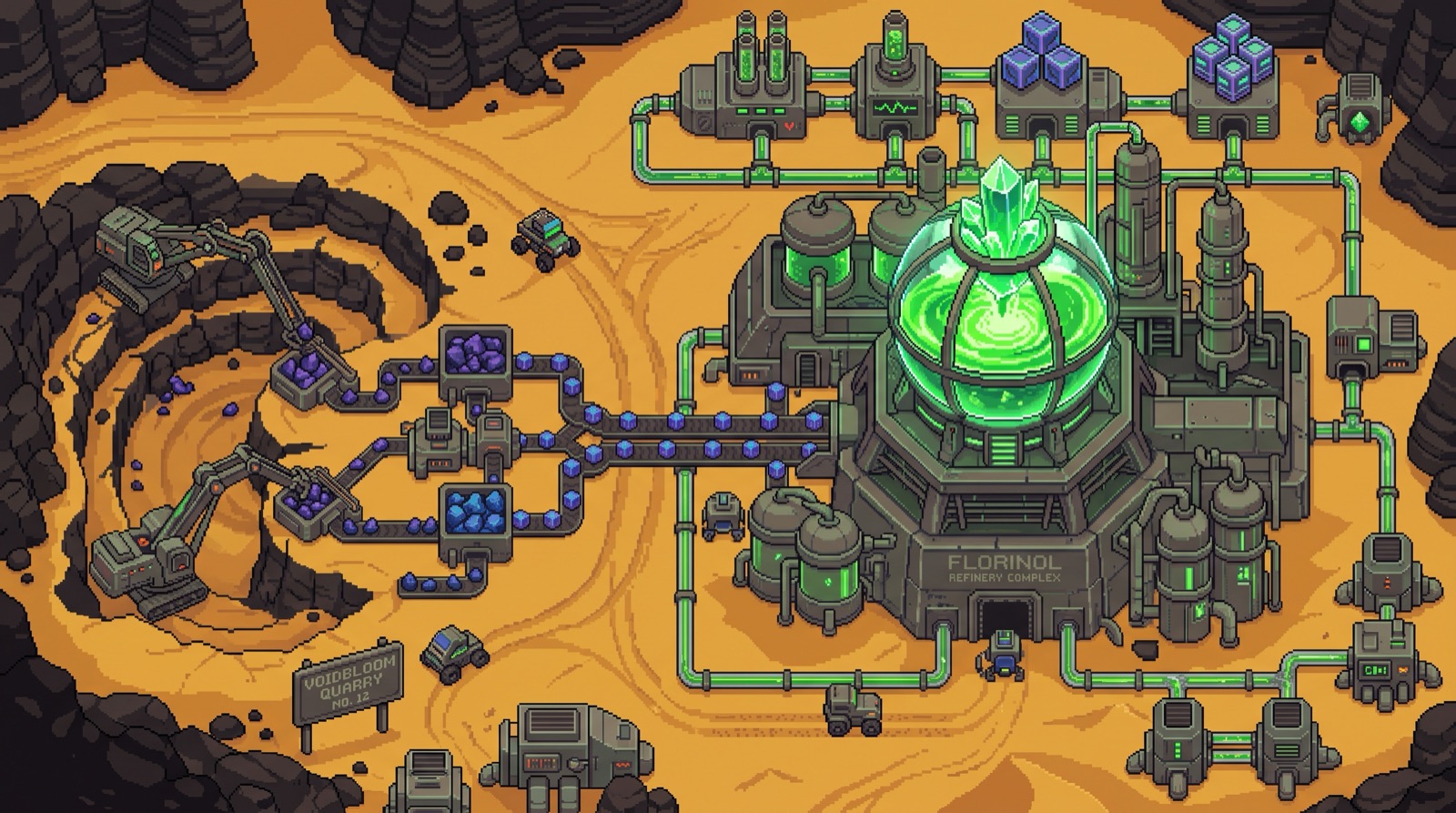 AI-generated decorative modular factory layout