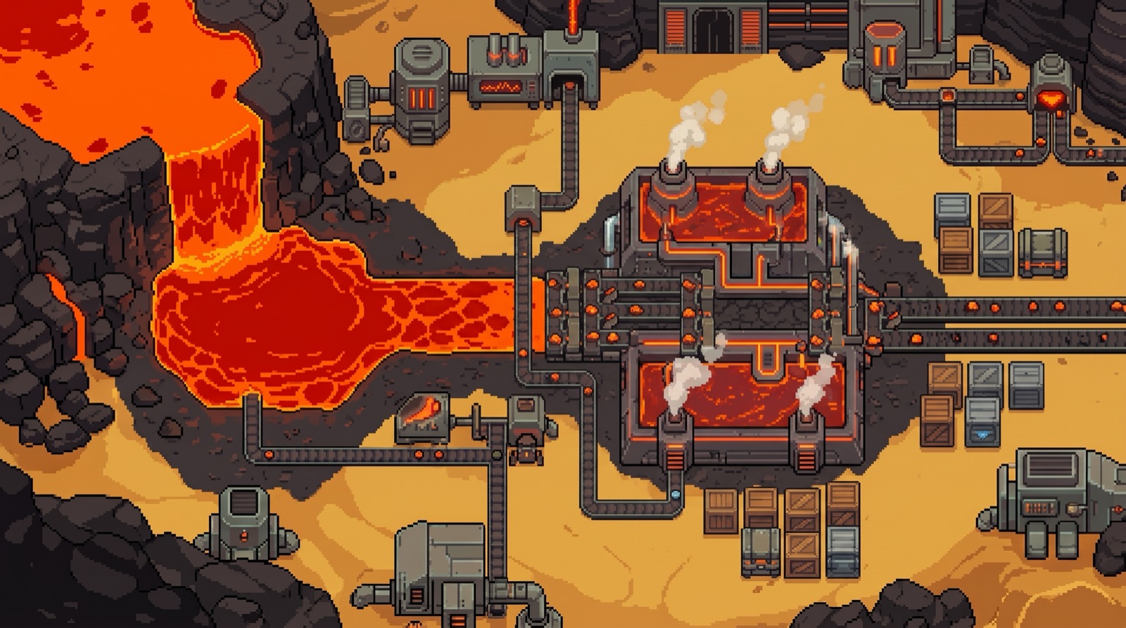 Sandustry fluid, lava and resource logistics
