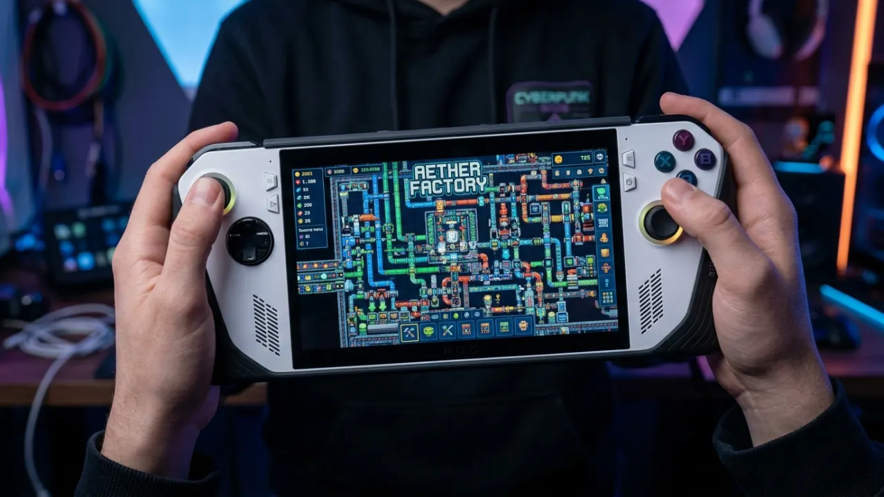 Sandustry running on Steam Deck with custom controller layout