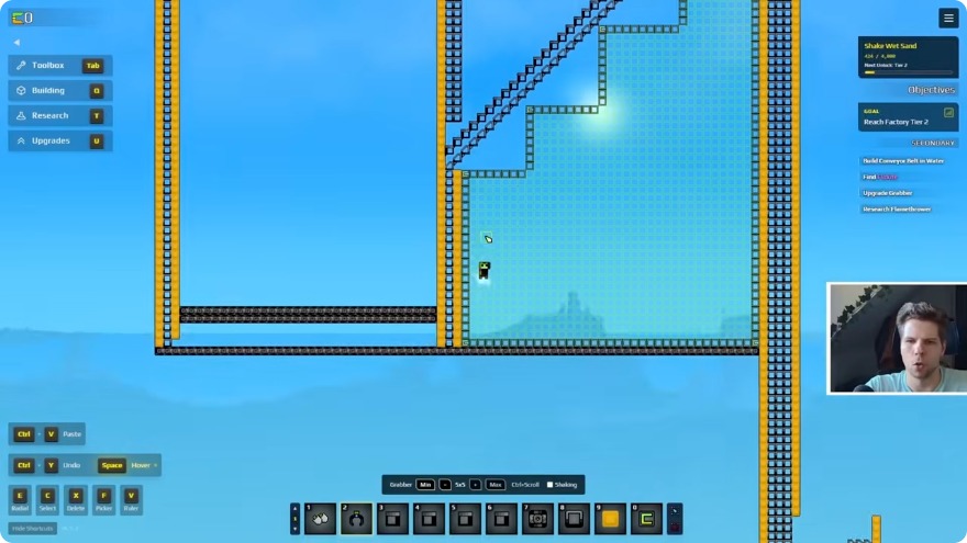 High-density particle stacking with 2-tile clearance