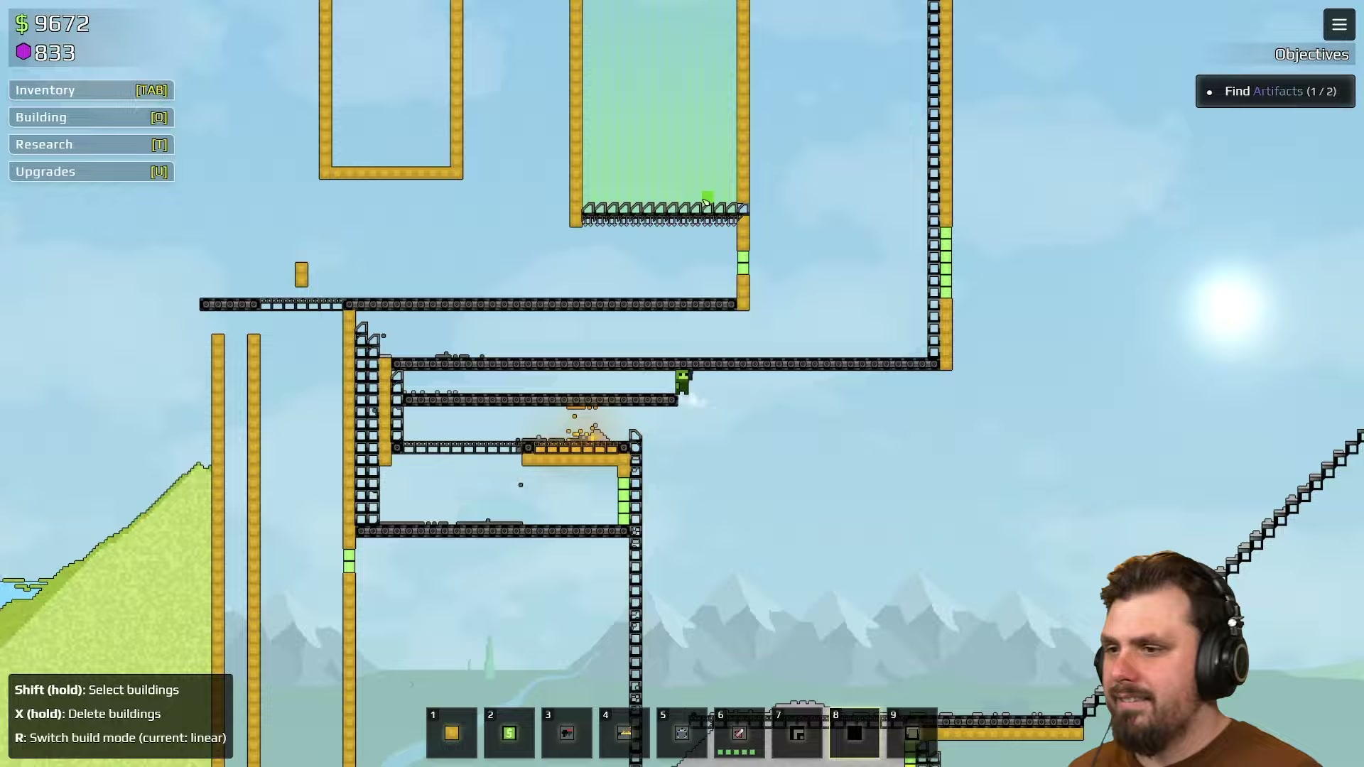 Community Sandustry factory showing a completed contained Lava automation route